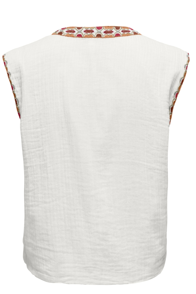 ONLTHYRA LIFE SL EMB VEST WVN CS 15320211 CLOUD DANCER/W PEACH PINK